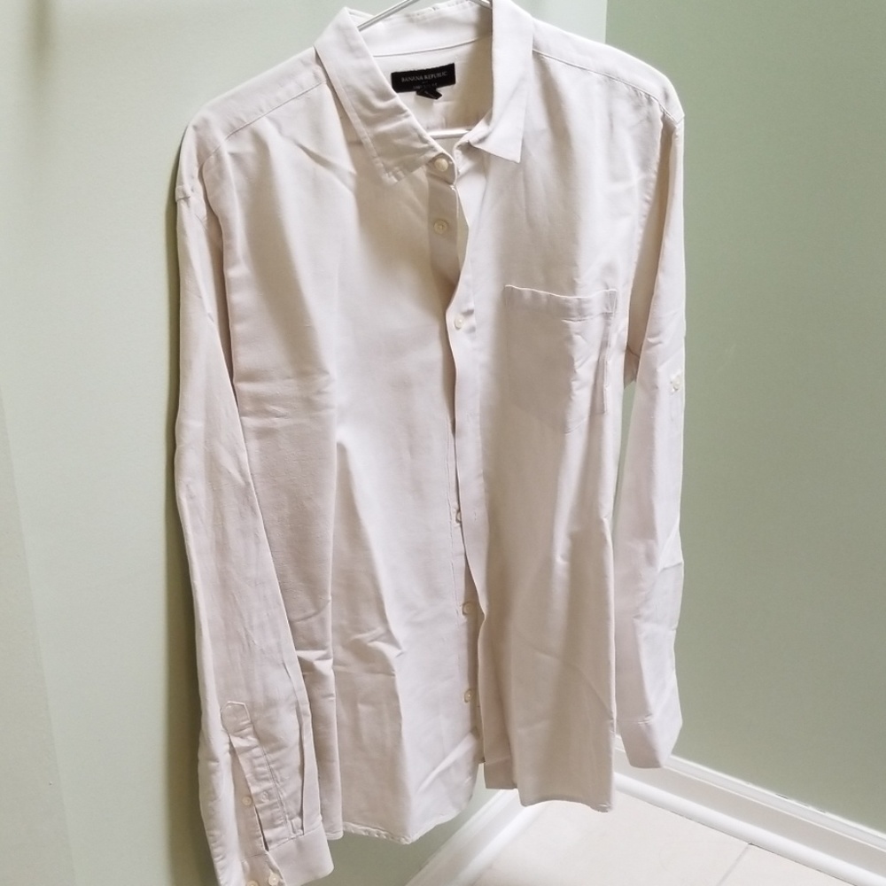 Banana Republic Linen Slim Fit Long Sleeve Shirt